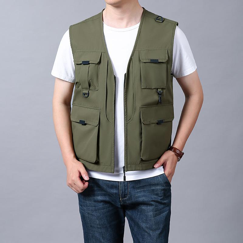 Fishing Vest Men's Multi Pocket Outdoor Workwear, Photography Sports Vest, Hiking Suit, Camisole Jacket