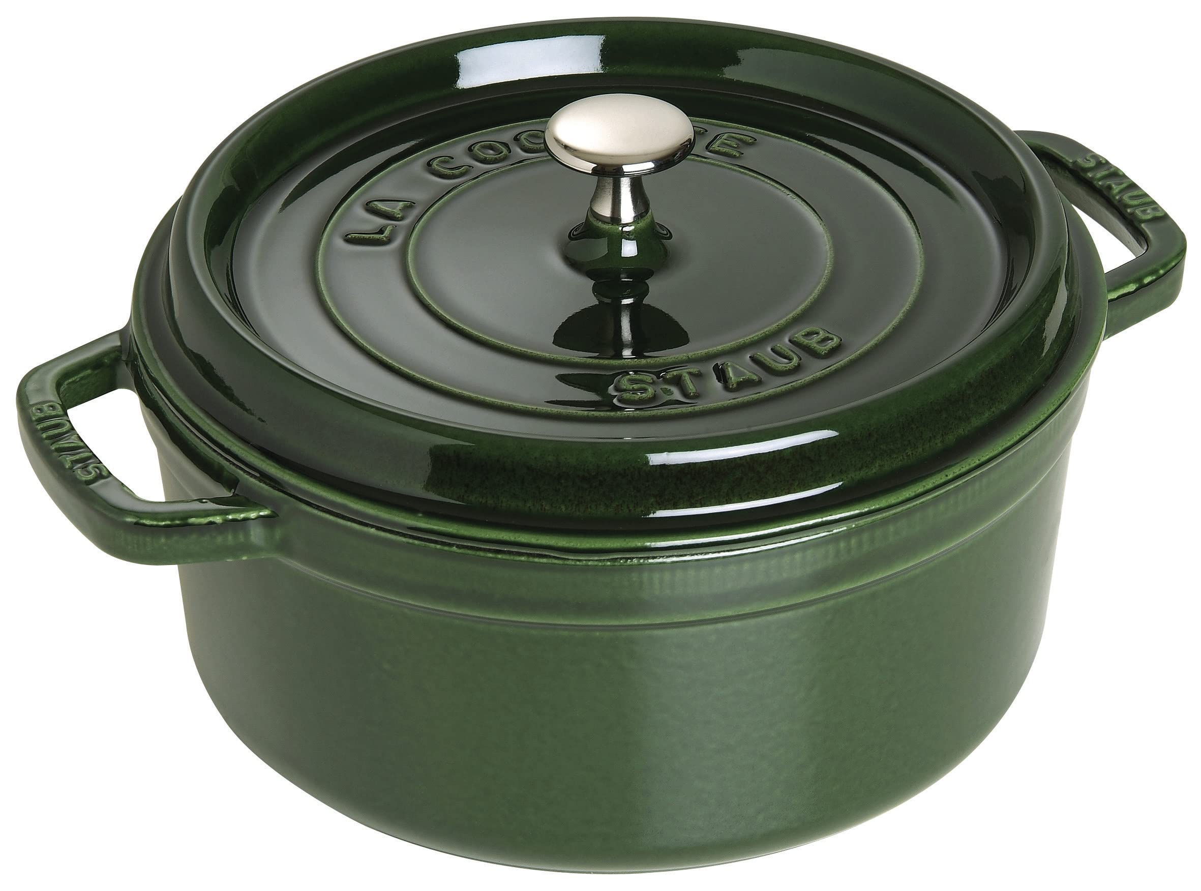 

Staub Cocotte Round Basil Green Large Hand Cast Enamel Pot IH Compatible Japanese La Cocotte Round Pico 28cm [Авторизований продукт] 40509-361