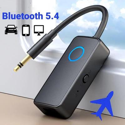 Bluetooth 5.4 Receiver Transmitter 2-in-1 Wireless Bluetooth 3.5mm Aux Audio Adapter Mic for Flight TV Car Treadmill