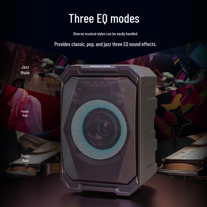 Philips SD308 Portable Karaoke Bluetooth Speaker with Dual Microphones