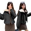 Winter new lamb wool splicing parker cotton clothes women's short small foreign style lapel cotton clothes jacket