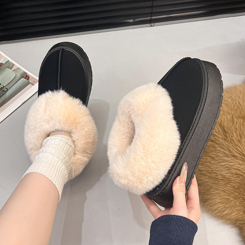 Fashion Snowy Boots for Women in Winter New Brand Plus Thick Solid Bundled Plus Half Casual Cotton Shoes Snow Boots