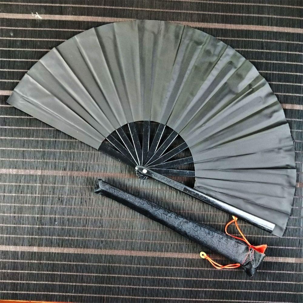 DIY Chinese Style Folded Fan Painting Hand Held Fan Gifts Black Silk Folding Fan