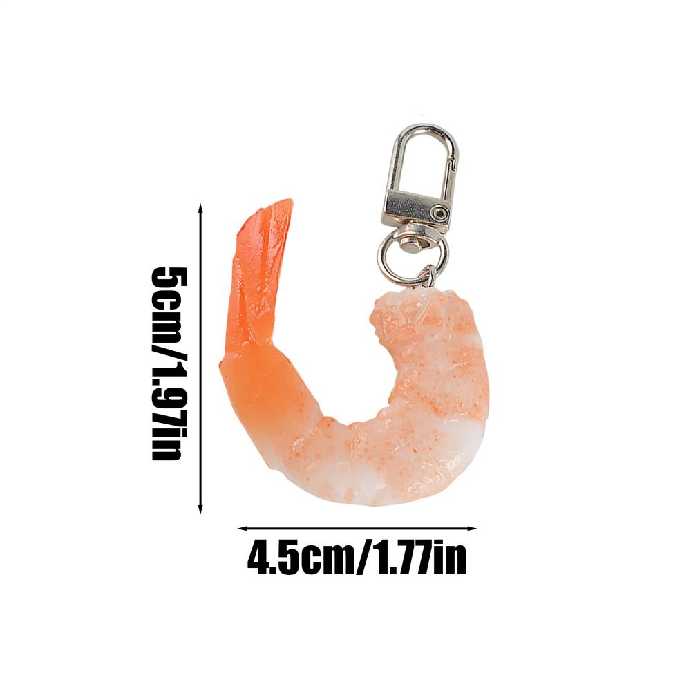 Food Keychain Charm Women Keychain Imitation Shrimp Fake Shrimp Keychain Key Ring Pendant Creative Keyring Fun Cute For Car Key