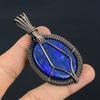 Lapis Lazuli Pendant Handmade Gemstone Jewelry, 999 Copper Wire Wrapped Pendant ,Unique Design Jewelry Pendant