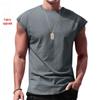 Cross-border 2025 Men's Summer Sleeveless T-shirt - Youth Loose Fit Solid Color Thin Tank Vest