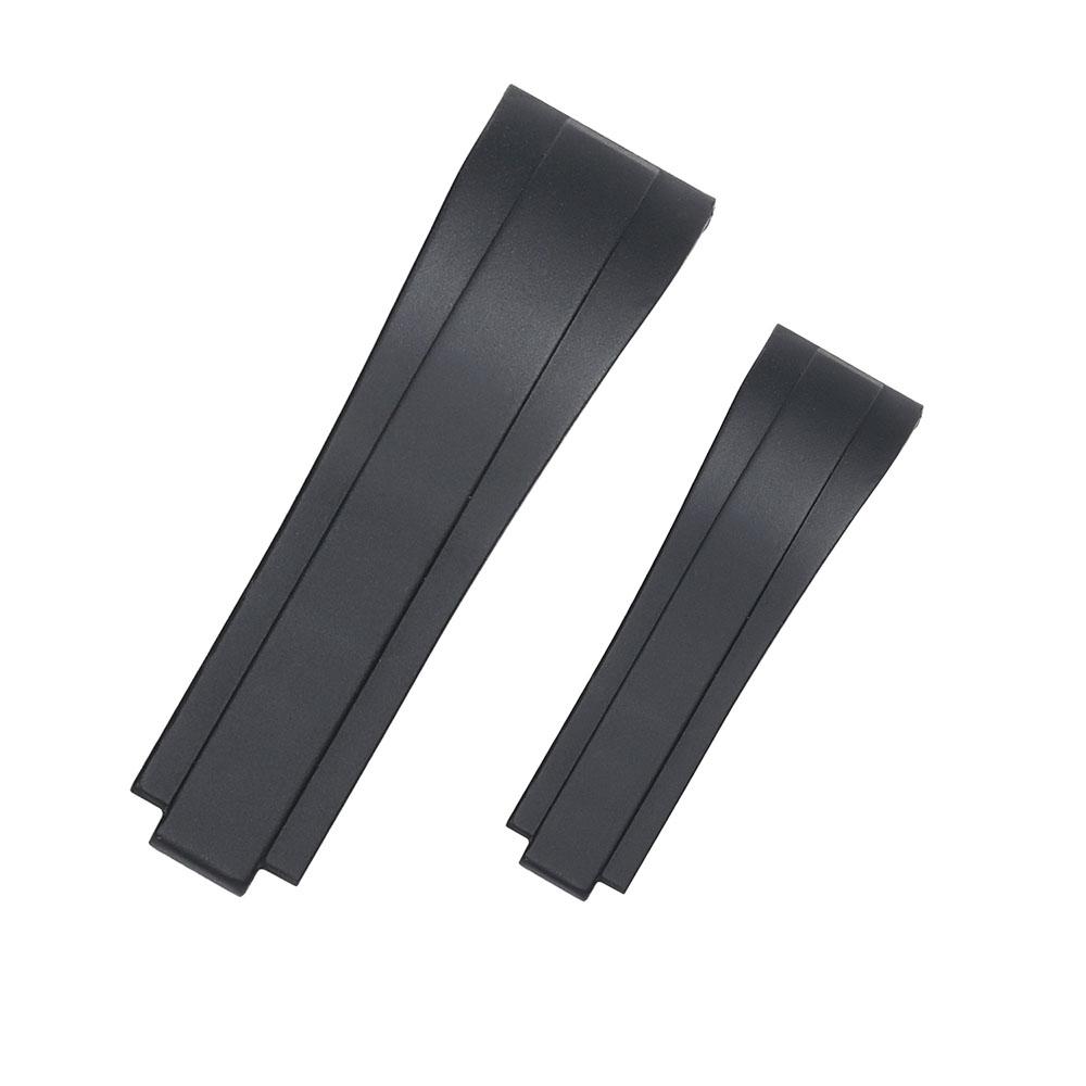 Rubber Watch Strap for Rolex Yacht Daytona Submarine Black Green Water Ghost  Stainless Steel Folding Buckle Wristband Belt 20mm