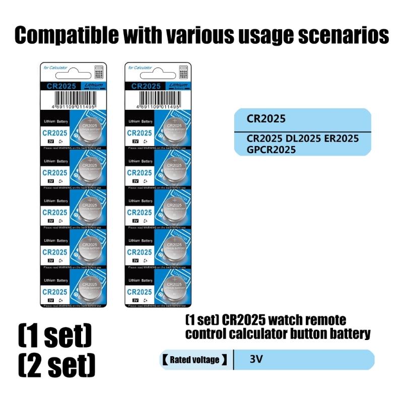 10/5Pcs CR2025 Button Cell Batteries High Performances 3V Power for Electronics Toys and Remote Controls Watches