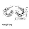 Stainless Steel Earrings for Women Men Fashion Silver Color Geometric Metal Twists Earrings New Chinese Style Jewelry Gifts