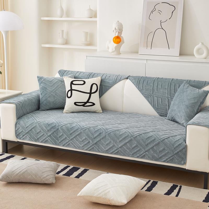 Foreign Trade Sofa Cushion Universal Non-Slip Plush Cushion New  Light Luxury Seat Cushion Leather Sofa Cover Cloth Towel