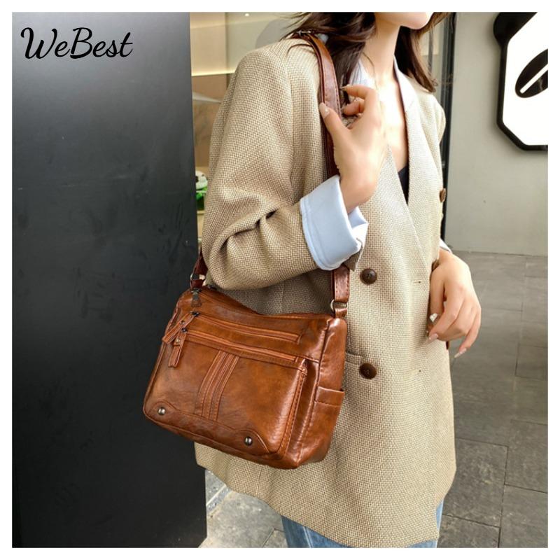 

Versatile Large Capacity Single Shoulder Crossbody Bag коричневий