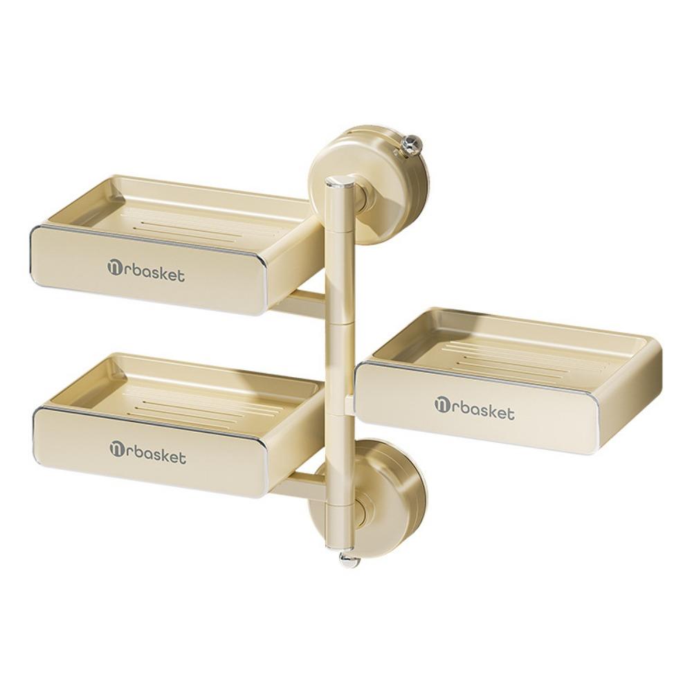 Plastic Soap Drain Rack Wall-Mounted Sponge Soap Box Convenient Drainage Soap Box Kitchen бежевый