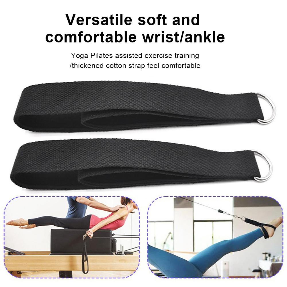2PCS Pilates Double Loop Straps for Reformer Feet Elastic Cord Yoga Bed Exercise Accessory Resistance Band Pilates Equipment