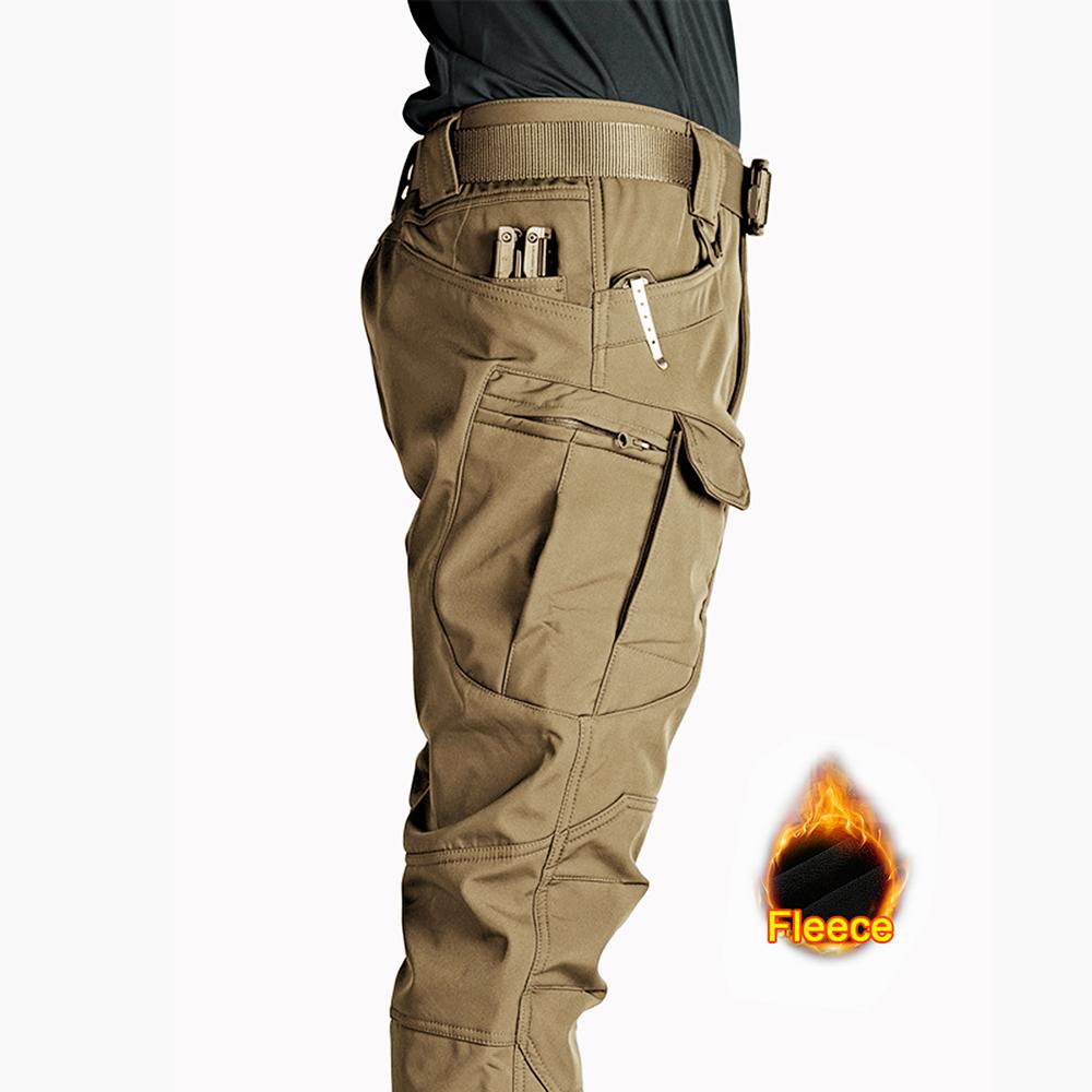 Winter Flap Pocket Men's Fleece Straight Leg Pants Loose Casual Pants Mens Work Pants For Climbing