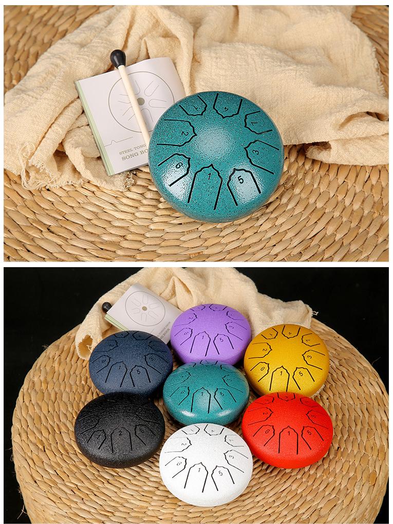 4-inch Mini Ethereal Steel Tongue Drum - 8-tone, Worry-Relief Percussion Instrument for Kids, Portable and Empty Drum Design