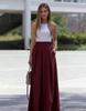 Elegante Falda Larga de Cintura Alta con Dobladillo Ancho - Estilo Europeo y Americano