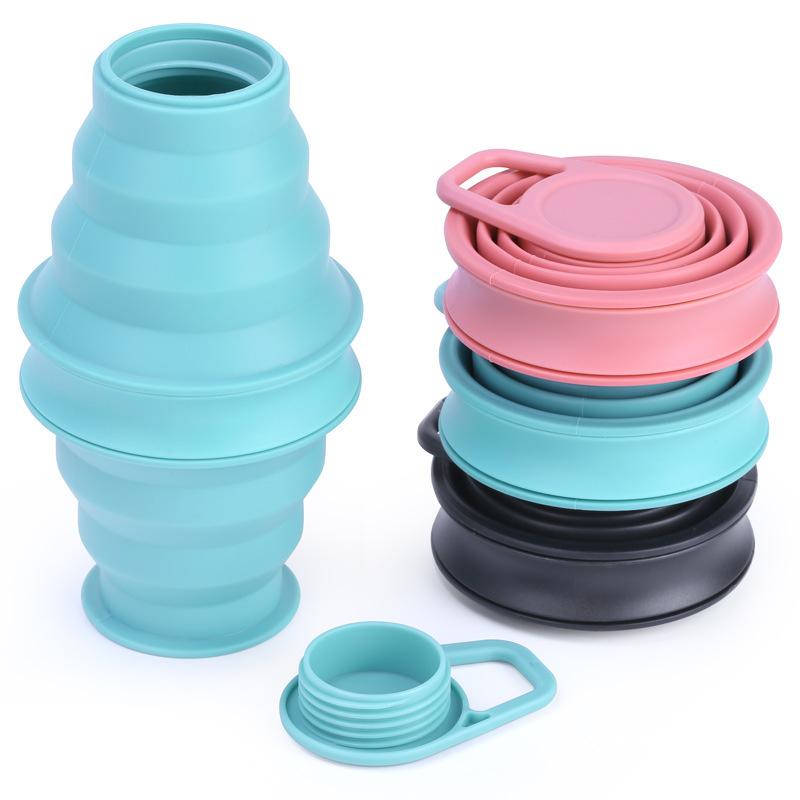 Explosions Folding Cup Traveling Silicone Sports Kettle Portable Telescopic Card Handy Cup Gift