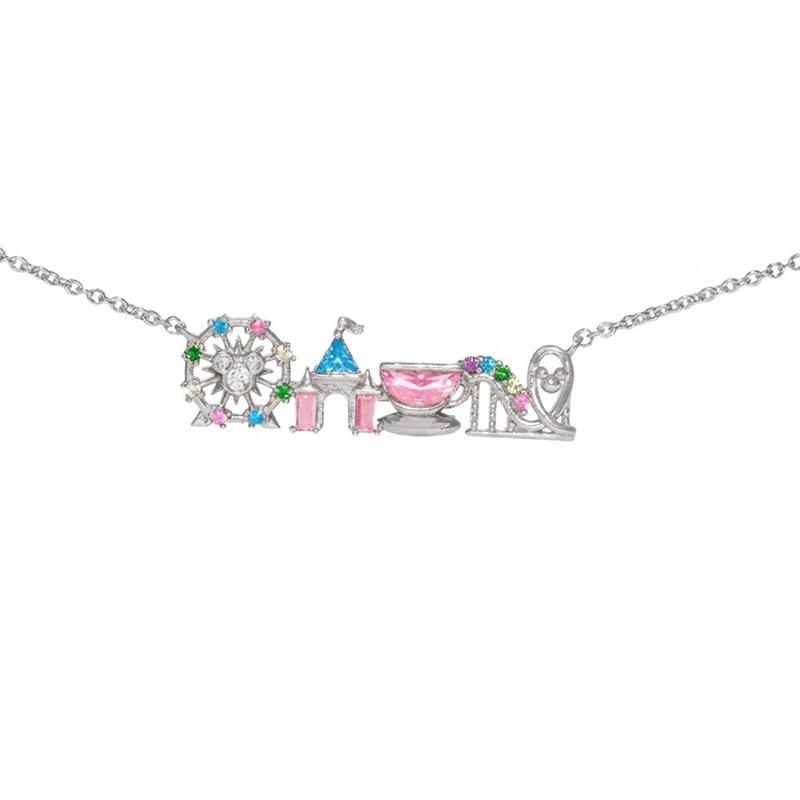 

New Cute Colorful Zircon Amusement Park Necklace For Women Girl Castle Vegetable Pendant Chain Necklaces Fashion Jewelry