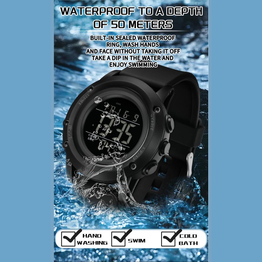 SANDA Outdoor Sports Watch LED Digital Display Electronic Watch Luminous Alarm Clock Trendy Electronic Watch