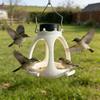 Plastic Wild Bird Feeder Feeding Tray Solar Light Food Container Easy Fill Hanger For Backyard Bird Watching