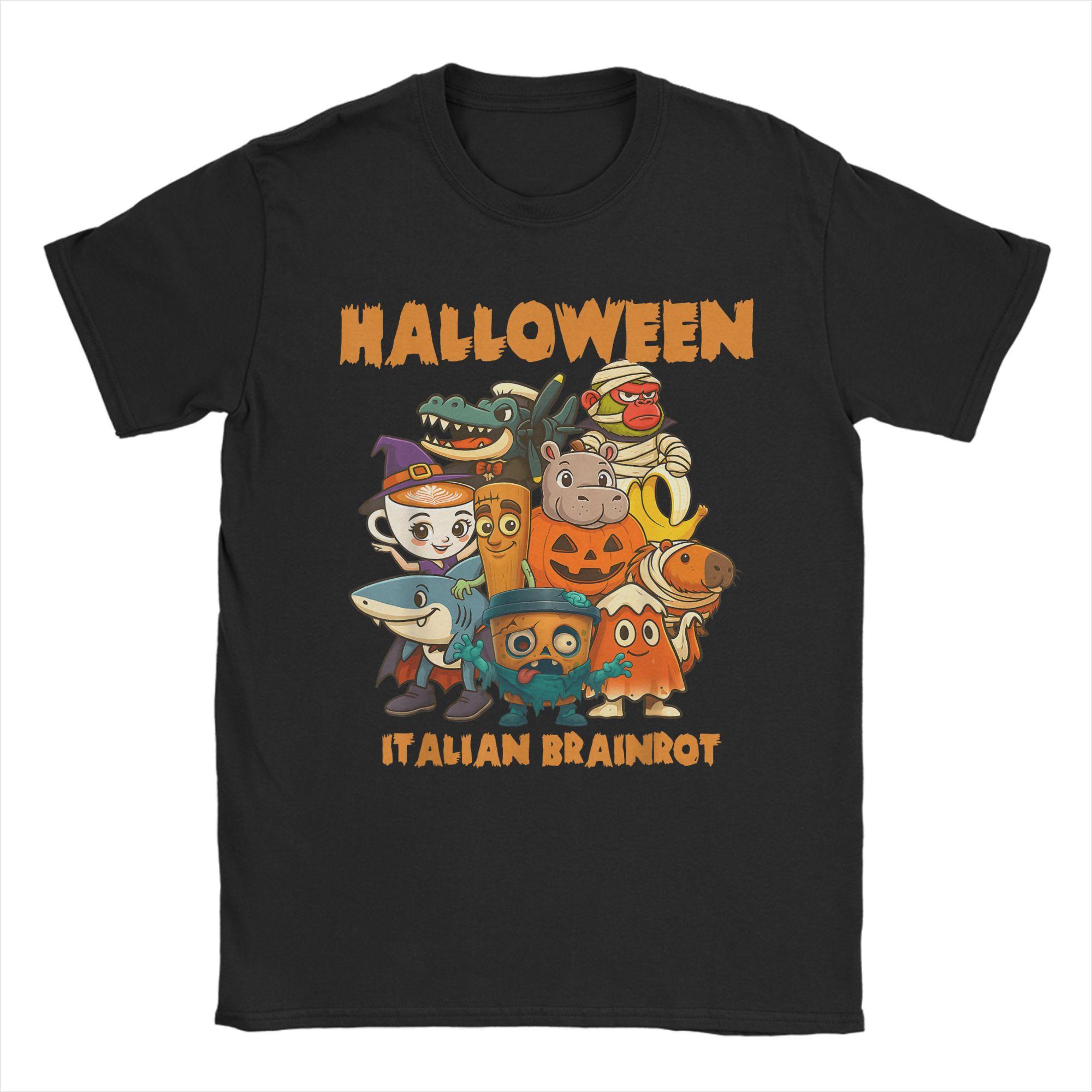 

Italian Brainrot Characters Funny Meme Popular Trend T-Shirt for Men Cotton Tees Round Collar Short Sleeve T Shirts Gift Tops 4XL