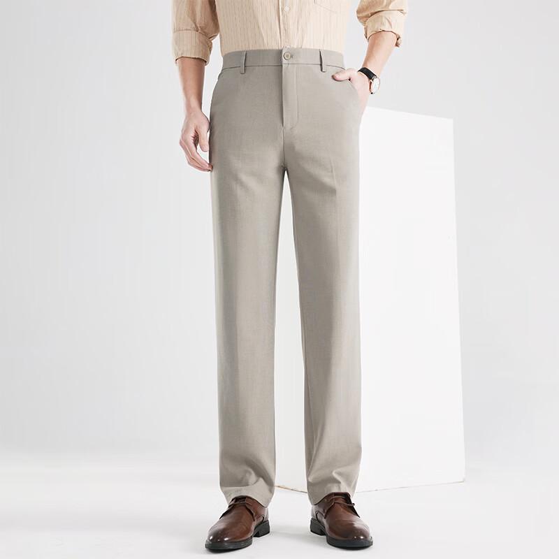 Men's Business Casual Straight-Fit Wrinkle-Resistant Pants