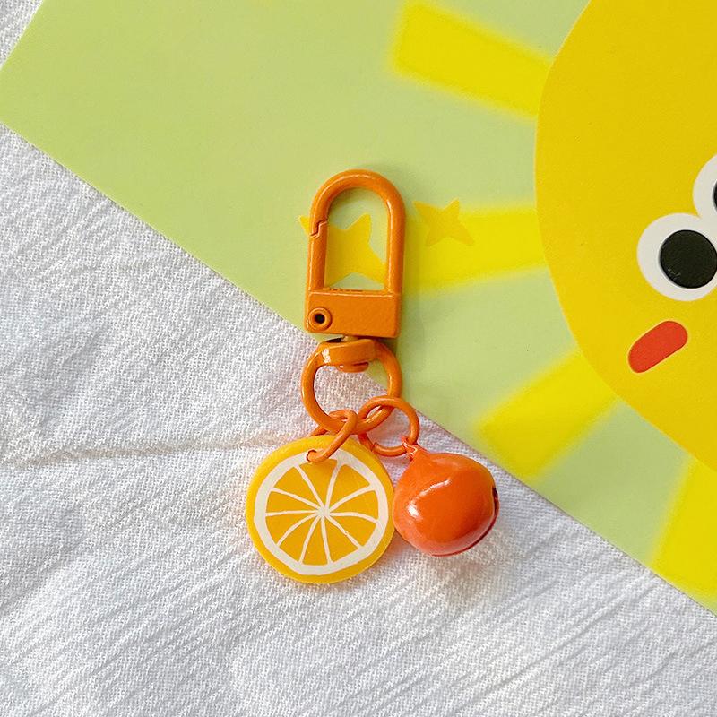 Cute Fruit Strawberry Grape Orange Pendant Keychain For Women Girls Candy Color Fruit Keyring Bag Decoration Accessories