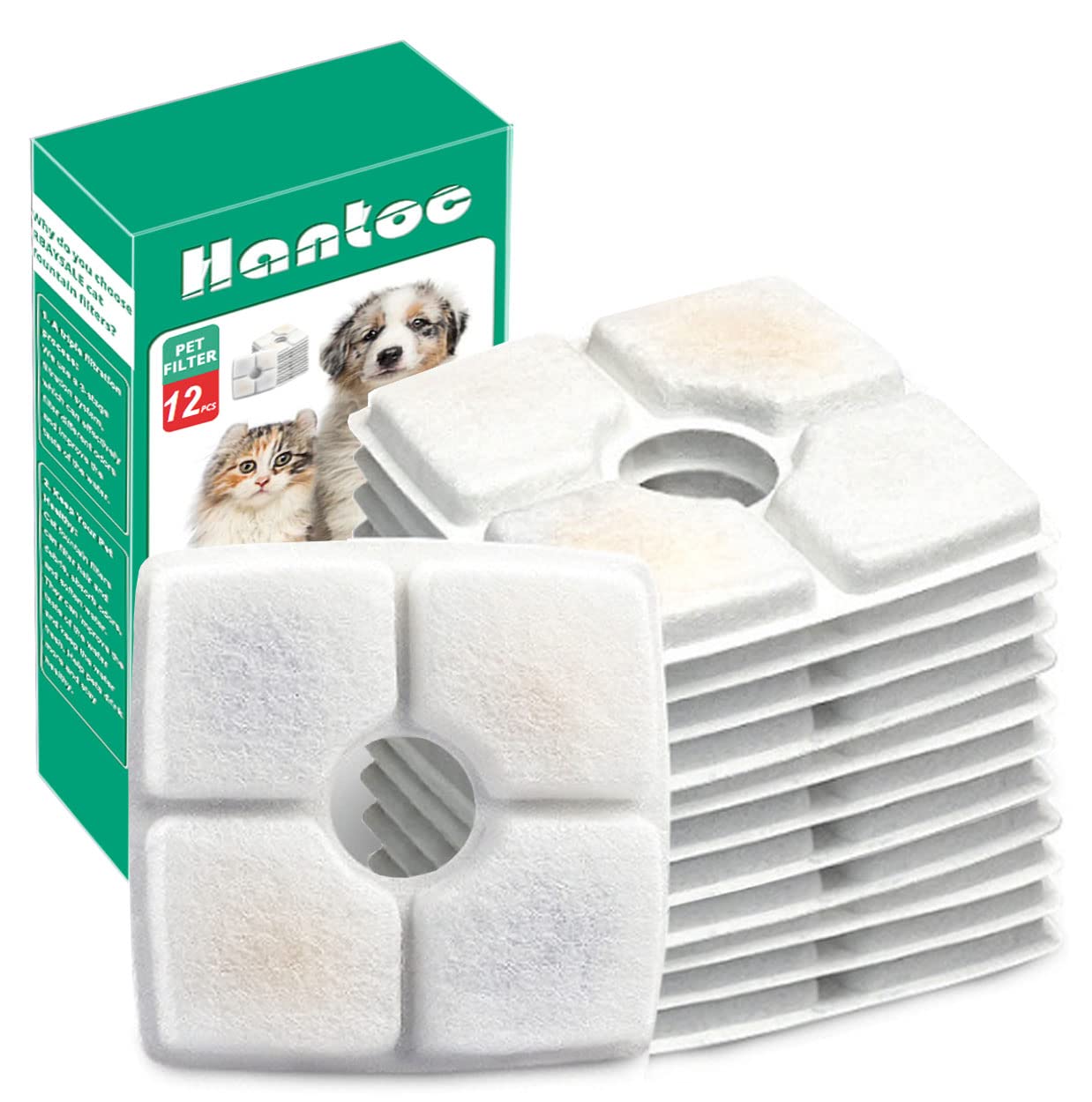 

Hantoc Cat Dog Waterer Сменный комплект для смягчения воды с активированным углем Smart Pet Replacement Подходит для кошек Автоматически поддерживает более низкий уровень