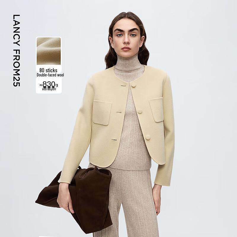 

Lanzi Women s Single-Breasted Wool Blend Coat L