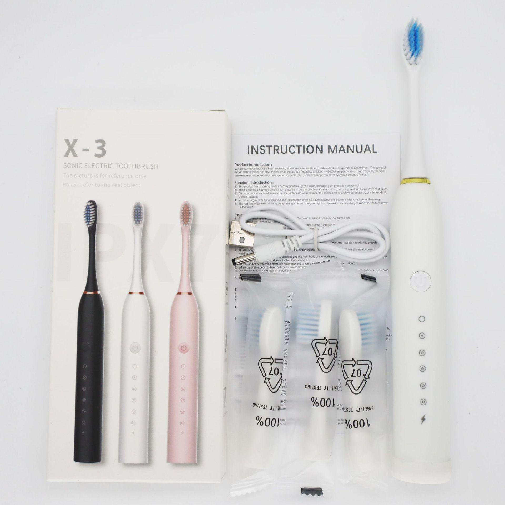 

Набор перезаряжаемой электрической зубной щетки с шестью режимами - Мягкая щетина, Удобный для путешествий для взрослых