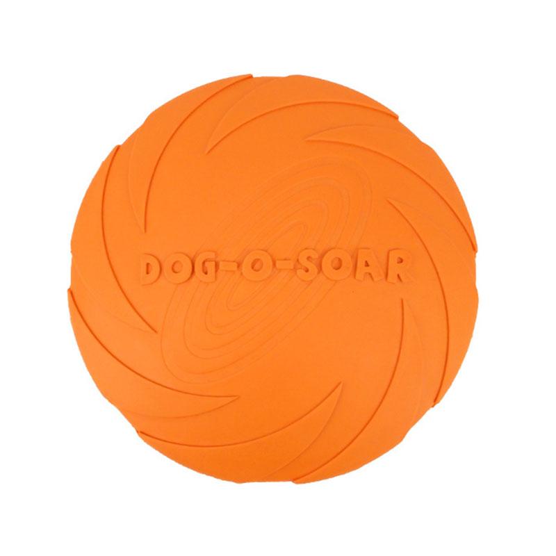 

Rubber Pet Dog Flying Discs Saucer Toys Small Medium Funny Dog Puppy Agile Training Toys Flying Disk diameter 15cm помаранчевий