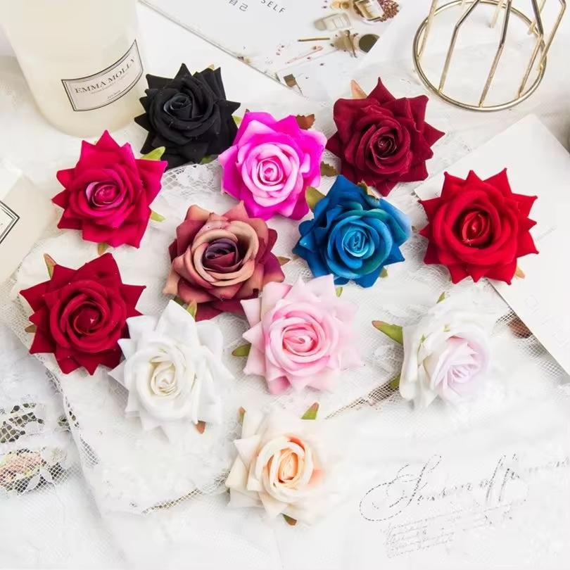 40/80pcs Artificial flower Silk Rose Wedding Decor Valentine Wreath Home Room Outdoor Garden arch diy Gifts Candy Box Accessorie