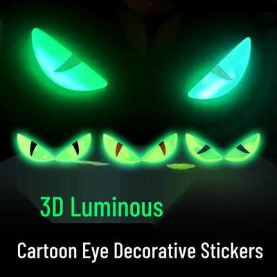 Autocollant Moto Yeux de Chat Diable Lumineux 3D