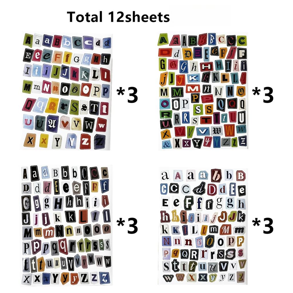 Letter Stickers for Scrapbooking Magazine Alphabet Stickers Self-Adhesive Stickers for Journal Laptop Water Bottles DIY Decor.