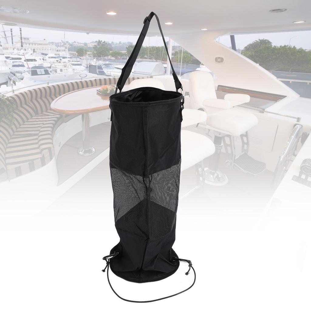 Boat Trash Bag Nylon Mesh Reusable Portable Boat Garbage Container with Lanyard for Outdoor Seaside