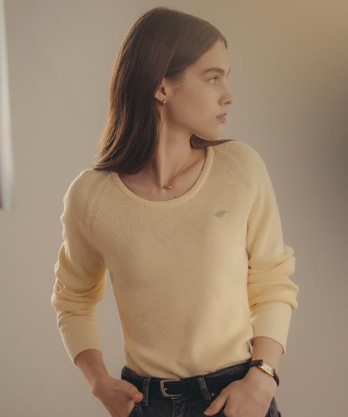 Tilaidai U-Neck Ribbed Raglan Knit_5Color