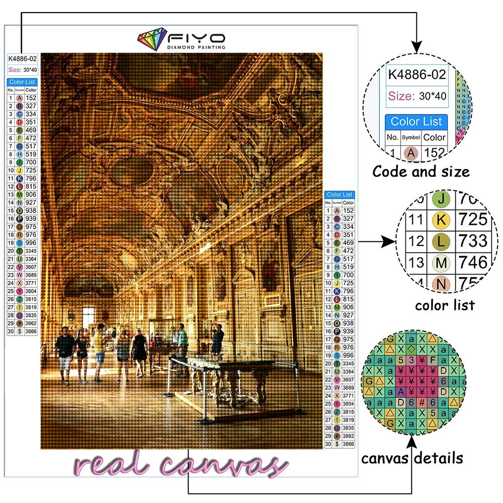 5D Diy Diamond Painting Louvre Museum Cross Stitch Full Diamond Embroidery Mosaic