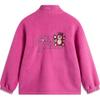 Li Ning X Disney Collaboration Pixar Strawberry Bear Series Comfortable Casual Stand Collar Zipper Simple Print Fleece Jacket Women Jackets AFDU858-2