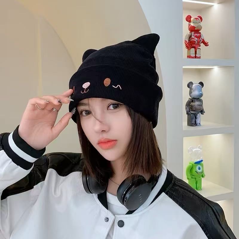 Confinement Hat Postpartum Pregnant Women Autumn and Winter Hat Women's Bag Head Winter Knitted Hat Wool Hat Show Face Little Cute Cold Hat