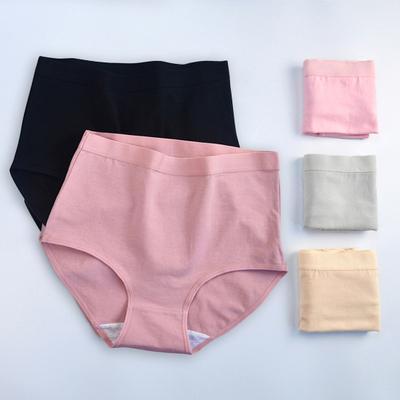 Women Panties Solid Color Abdomen Lady Mesh Stretchy Briefs for Postpartum