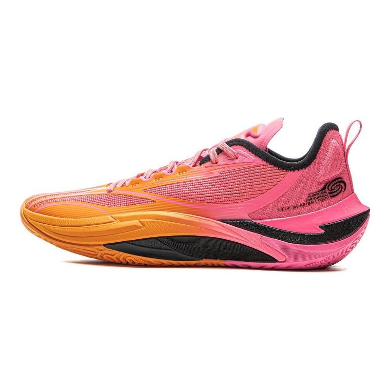 LiNing Hurricane Series Men Full Palm Boom Low Top Basketball Shoes Pink Orange ABAU083-11 39