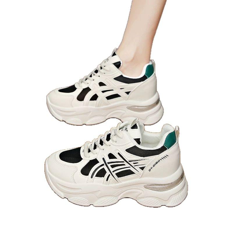 Thick-soled dad shoes women's 2025 new breathable little white shoes mesh non-slip and wear-resistant small lightweight casual women's shoes