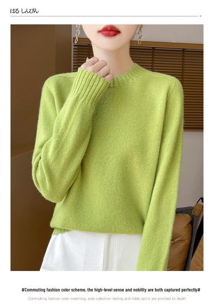 100% Pure Wool Loose Knit Fashion Sweater - Cashmere Thickened Pullover for Autumn/Winter.
