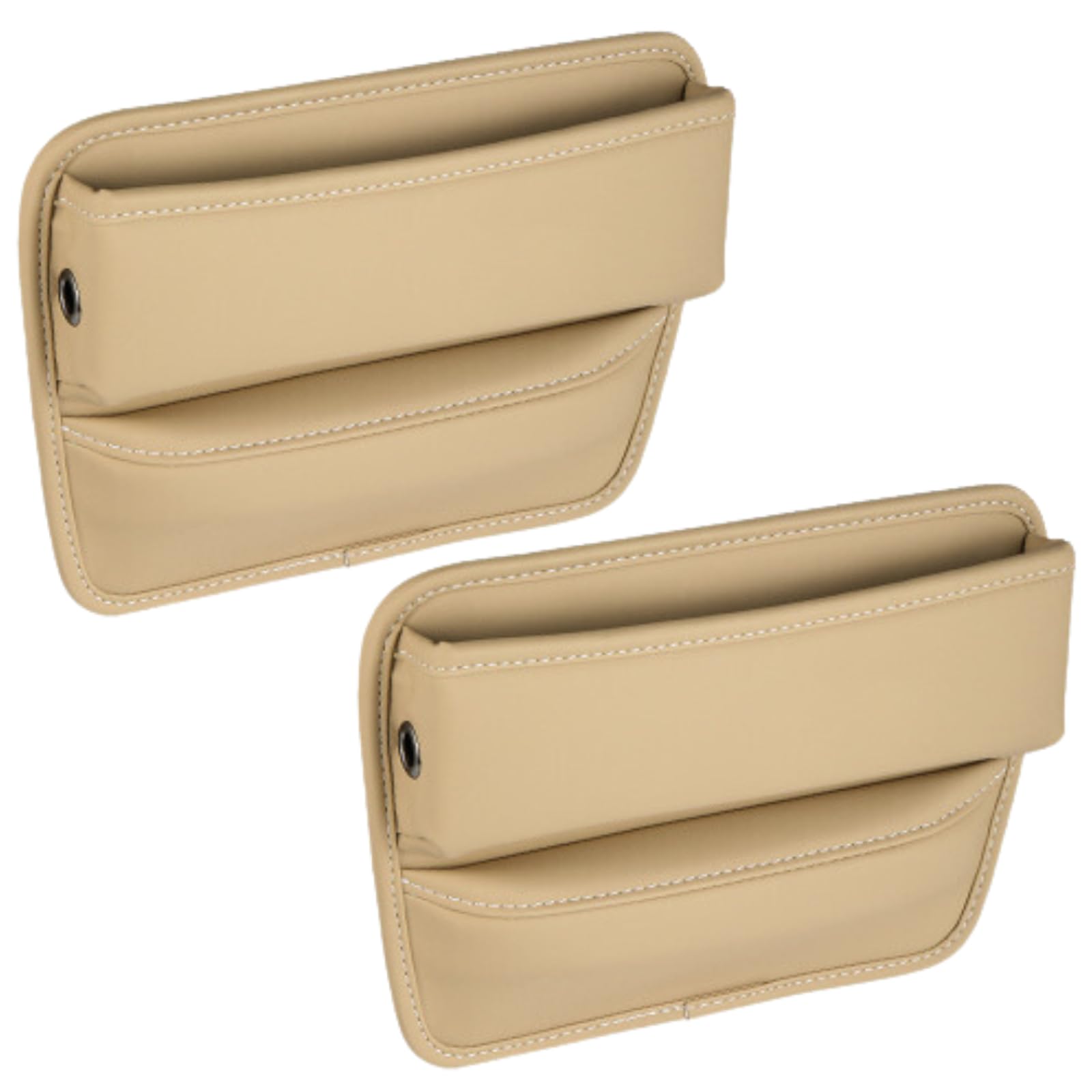 

Автомобильный органайзер для хранения в щели между сиденьями, карман на боковой стороне сиденья для и других автомобилей, удобный органайзер для хранения мелких вещей на сиденье и для пассажира, набор из 2 шт., коробка Dr.nao, кошелек, бежевый