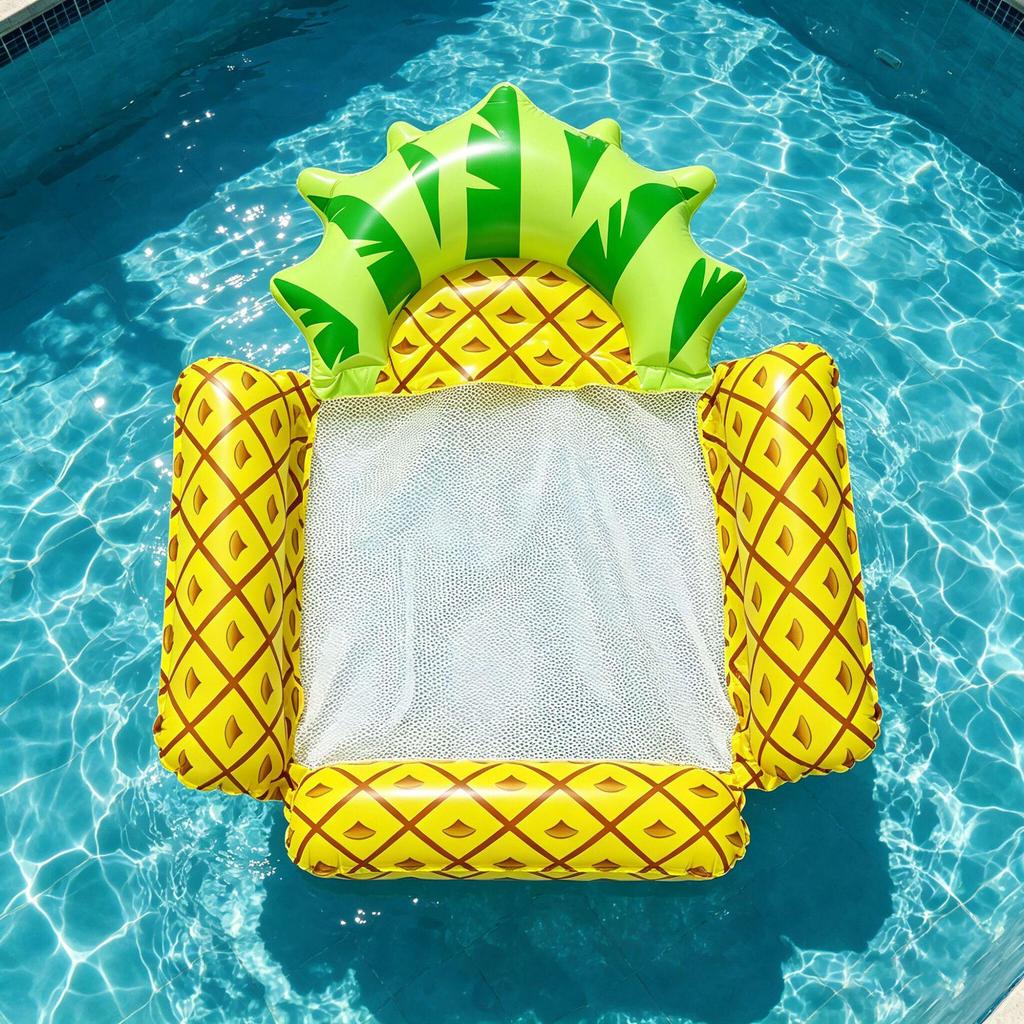 Inflatable Water Recliner & Hammock with Backrest - Foldable & Dual-Use Floating Bed