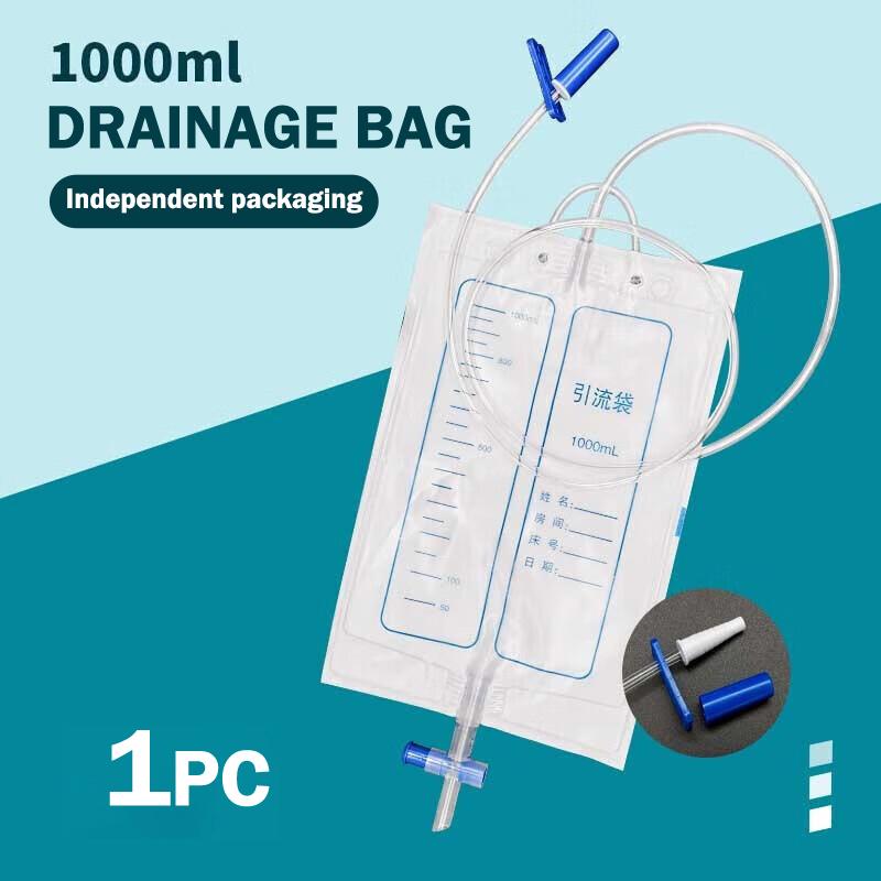 Dış Mekan Tek Kullanımlık Steril İdrar Torbası Pvc Saklama İdrar Drenaj Torbası Çapraz Vanalı Kateterli İdrar Toplama Torbaları