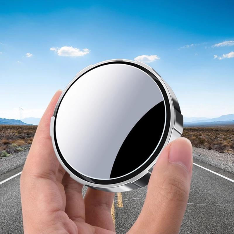 Car Small Round Mirrors Blind Spot Rear View Mirror Auxiliary Reversing Parking Convex Mirror 360 Degree Adjustable