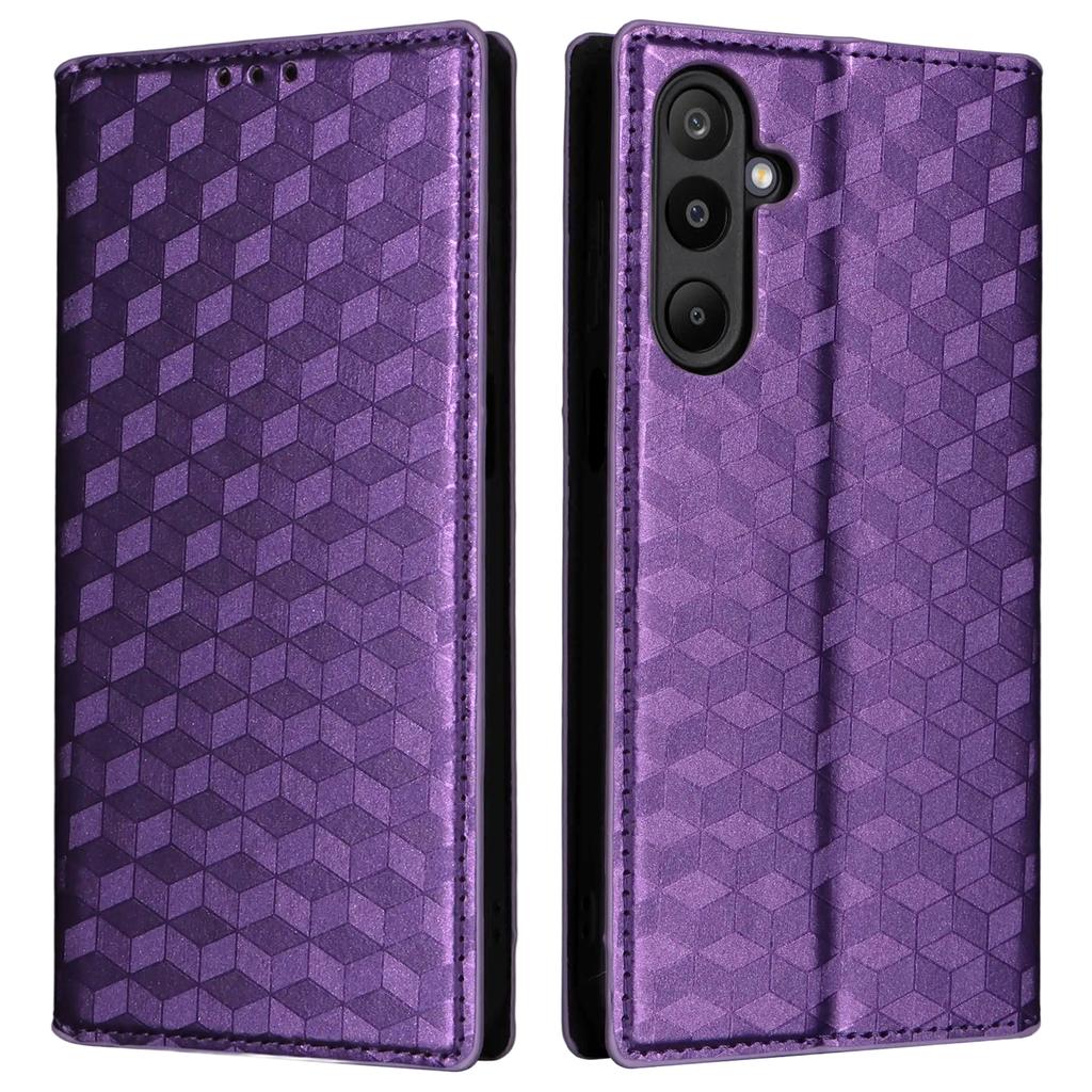 For Samsung Galaxy M16 5G/F16 5G Case Wallet Rhombus Imprinted Leather Phone Cover