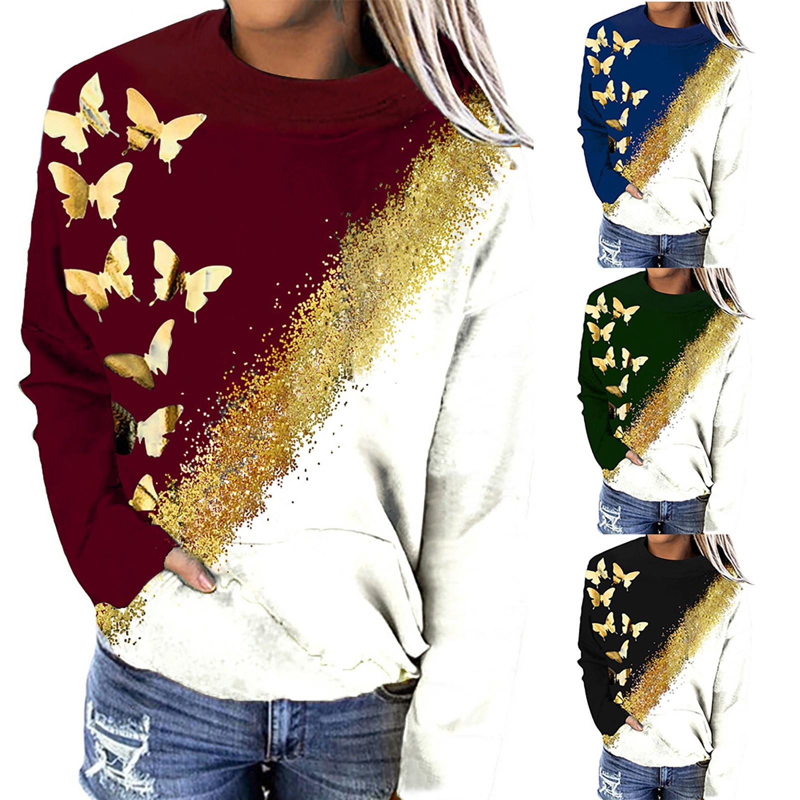 

Women s Fashion Casual Jacket Tops Round Neck Long Sleeve Sweatshirt