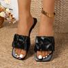 Fashion Summer Slippers for Women Flip Flops Flats New Pleated Slippers Women Sandals Elegant Comfortable Slip on Shoes Big Size 36-43